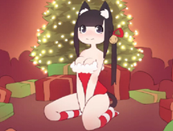 Девушка-кошка на Рождество онлайн